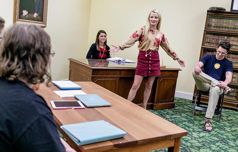 Students in mock trial